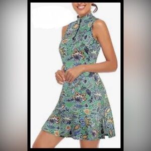 Tennis Dress Sleeveless Golf Dresses w/Shorts & Pockets